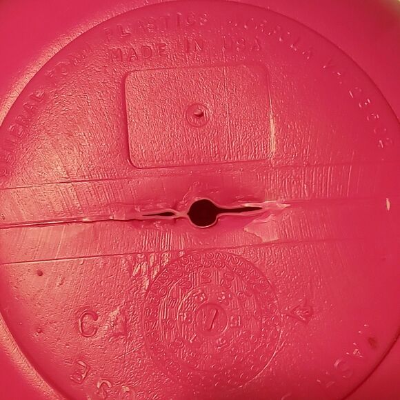 Vtg General Foam Pink Plastic Pumpkin Trick or Treat Candy Bucket Made in US - Picture 5 of 5